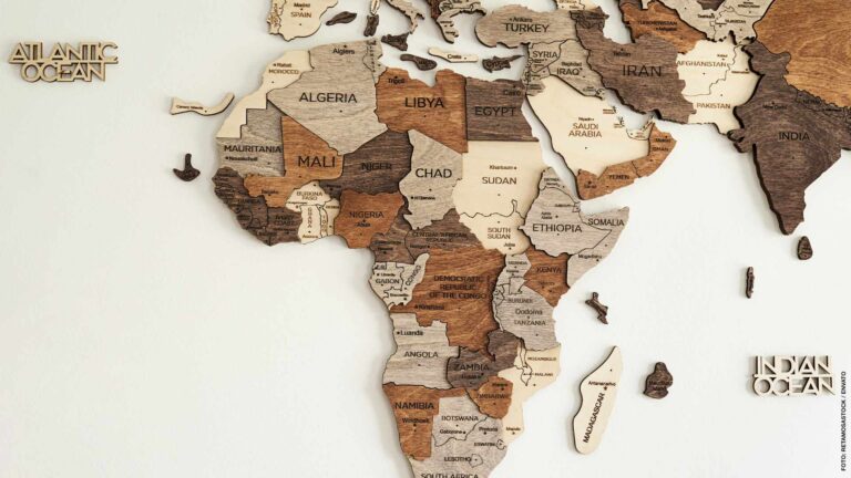 wooden map of africa craft for home wall decorations