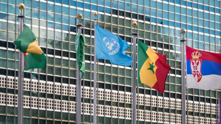 Flags at United Nations Headquarters - New York, USA