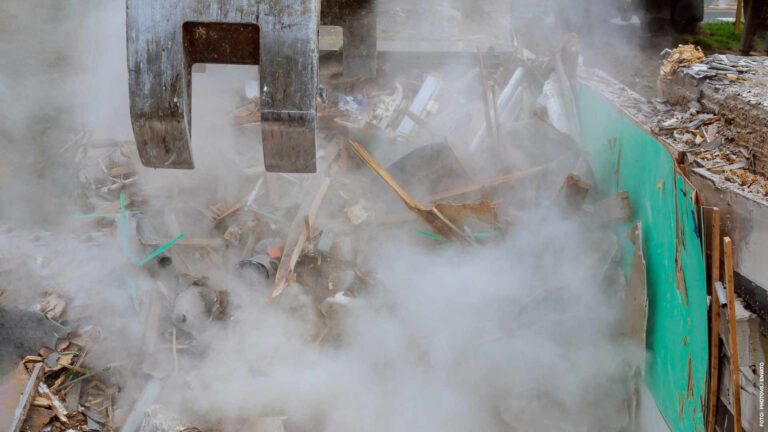 Wooden house after tornadoes came through on demolition work