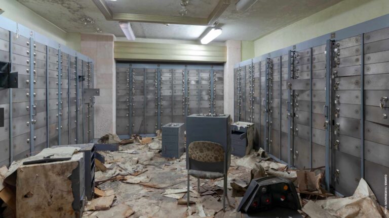 Safe deposit boxes inside a failed bank due to the financial crisis