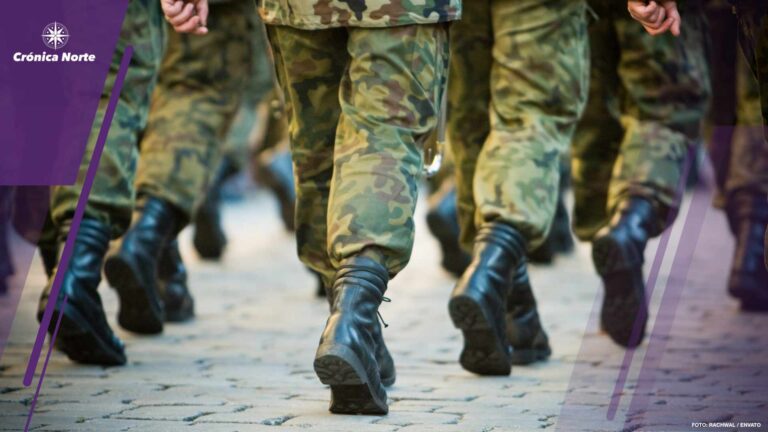Soldiers march in formation