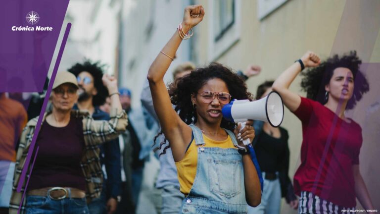 Group of people activists protesting on streets, strike and demonstration concept.