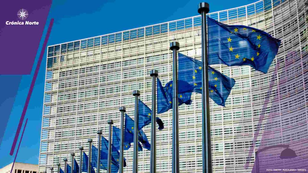EU flags in front of European Commission
