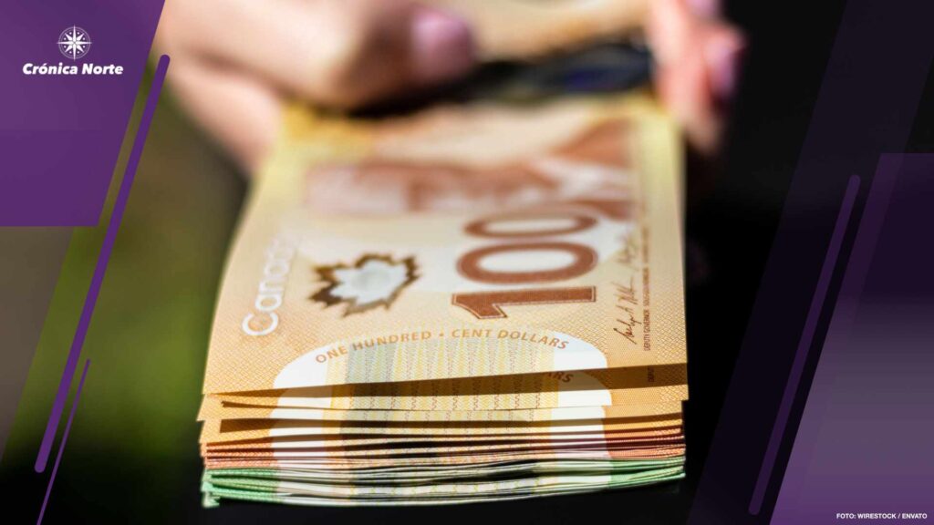 Closeup of Canadian cash in the hands