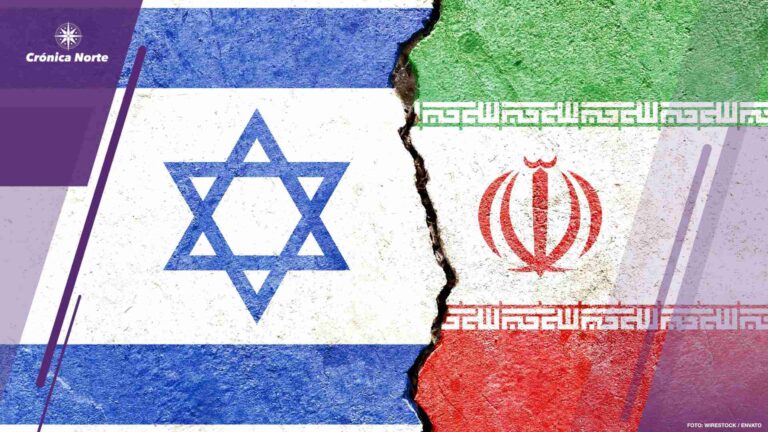 Shot of Israel VS Iran flags